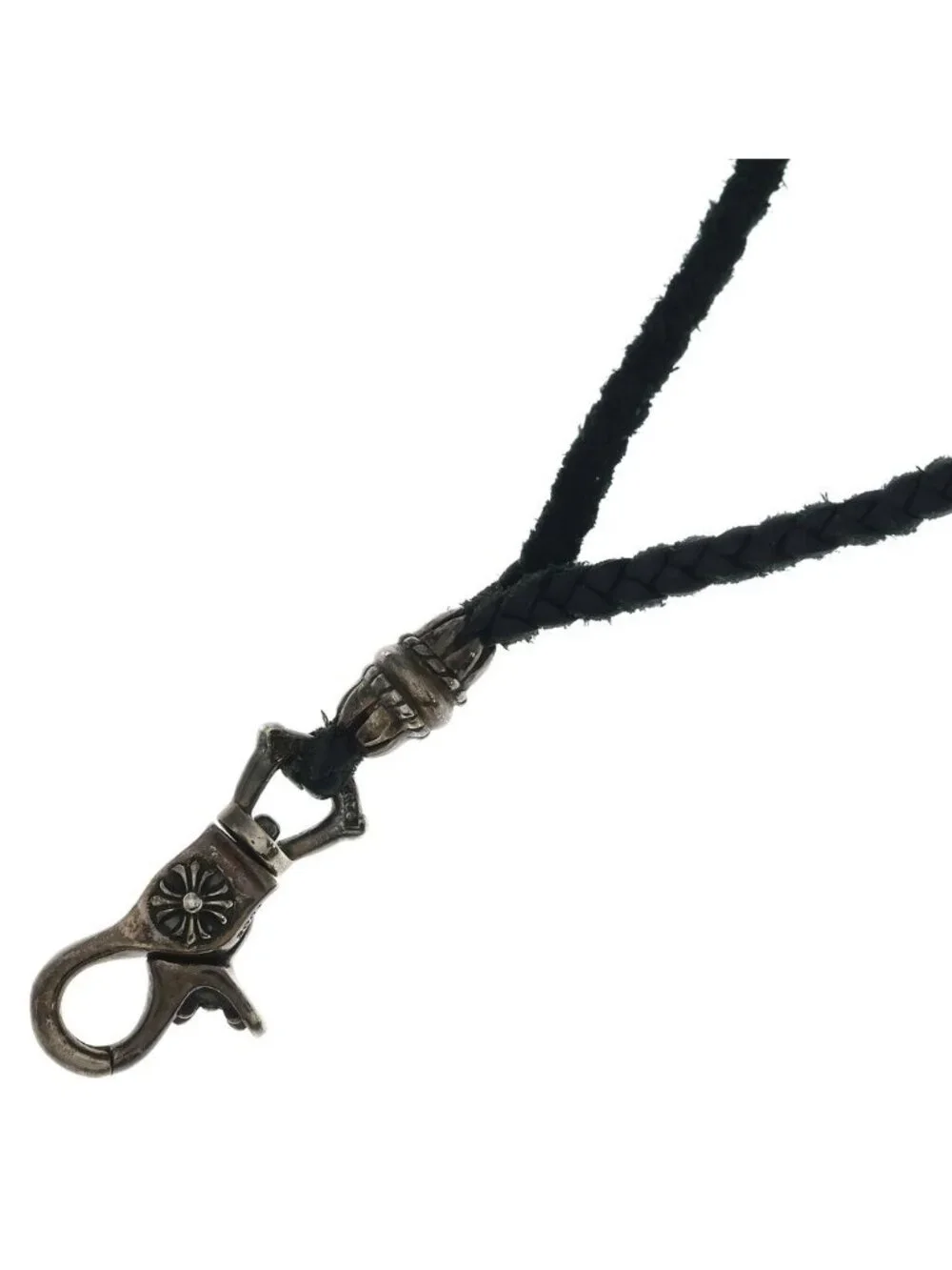 Chrome Hearts CH Lanyars Lanyard Cross Clip Holder Necklace Black Silver